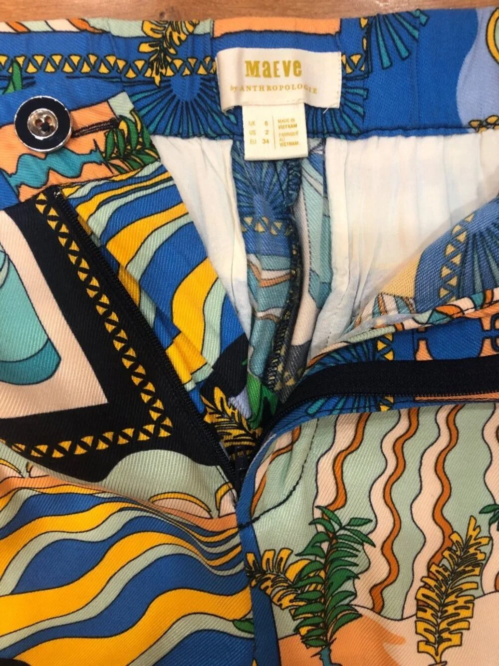 Maeve by Anthropologie Sunshine Wide Leg Colorful Pants Size 2 - Picture 6 of 12